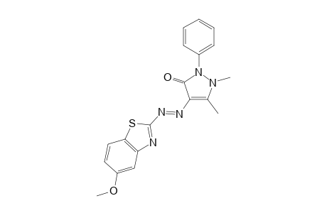 1-Phenyl-2,3-dimethyl-4-(5-methoxybenzthiaz-2-ylazo)pyrazol-5-one