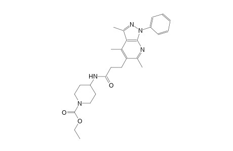1-piperidinecarboxylic acid, 4-[[1-oxo-3-(3,4,6-trimethyl-1-phenyl-1H-pyrazolo[3,4-b]pyridin-5-yl)propyl]amino]-, ethyl ester