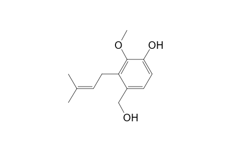 4-Hydroxy-3-methoxy-2-(3-methyl-2-buten-1-yl)benzyl alcohol