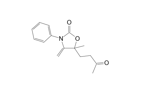 5-(3-ketobutyl)-5-methyl-4-methylene-3-phenyl-oxazolidin-2-one