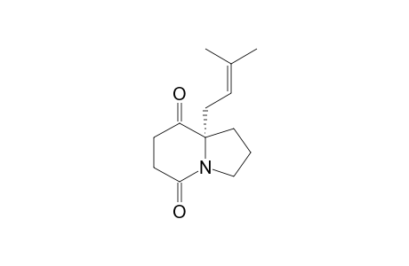 (S)-8a-(3-methylbut-2-en-1-yl)hexahydroindolizine-5,8-dione