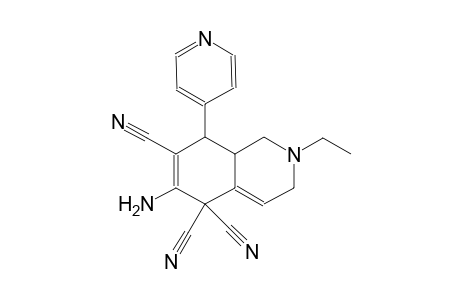 6-amino-2-ethyl-8-(4-pyridinyl)-2,3,8,8a-tetrahydro-5,5,7(1H)-isoquinolinetricarbonitrile