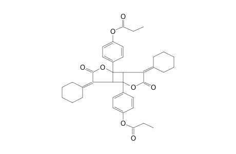 Cyclobuta[1,2-B:3,4-B']difuran-2(3H),5(6H)-dione, (3a-.alpha.,3b-.beta.,6a-.beta.,6b-.alpha.)-3,6-dicyclohexylidene-tetrahydro-3b,6b-bis(4-propanoyoxyphenyl)-