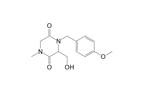 3-(Hydroxymethyl)-4-(p-methoxybenzyl)-1-methylpiperazine-2,5-dione