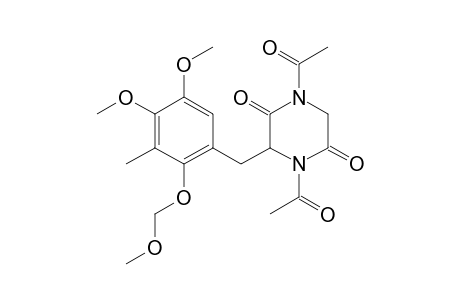 1,4-Diacetyl-3-[(4,5-dimethoxy-2-methoxymethoxy-3-methylphenyl)methyl]piperazine-2,5-dione