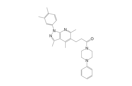 1H-pyrazolo[3,4-b]pyridine, 1-(3,4-dimethylphenyl)-3,4,6-trimethyl-5-[3-oxo-3-(4-phenyl-1-piperazinyl)propyl]-