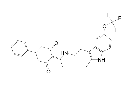 2-[1-({2-[2-methyl-5-(trifluoromethoxy)-1H-indol-3-yl]ethyl}amino)ethylidene]-5-phenyl-1,3-cyclohexanedione