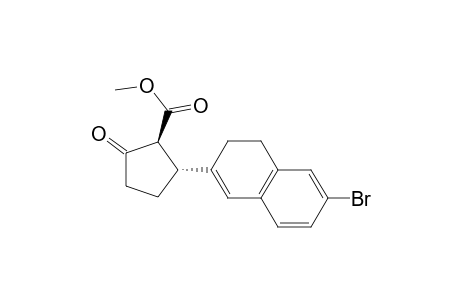 Cyclopentanecarboxylic acid, 2-(6-bromo-3,4-dihydro-2-naphthalenyl)-5-oxo-, methyl ester, trans-