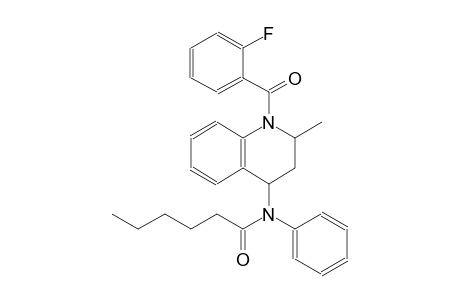 N-[1-(2-fluorobenzoyl)-2-methyl-1,2,3,4-tetrahydro-4-quinolinyl]-N-phenylhexanamide
