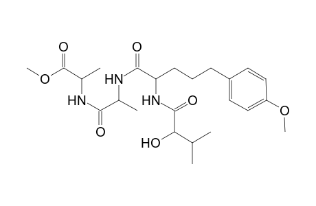 2-((1-(1-(1-hydroxy-2-methylpropyl)carbonylamino)4-(4-methoxyphenyl)butyl)carbonylamino)ethyl)carbonylamino)propanoic acid methyl ester
