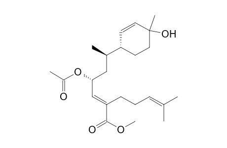 2-Heptenoic acid, 4-(acetyloxy)-6-(4-hydroxy-4-methyl-2-cyclohexen-1-yl)-2-(4-methyl-3-pentenyl)-, methyl ester, [1R-[1.alpha.(2E,4R*,6R*),4.beta.]]-