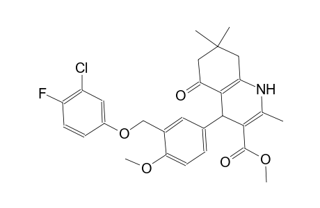 methyl 4-{3-[(3-chloro-4-fluorophenoxy)methyl]-4-methoxyphenyl}-2,7,7-trimethyl-5-oxo-1,4,5,6,7,8-hexahydro-3-quinolinecarboxylate