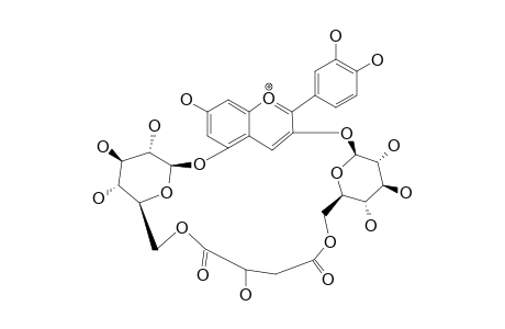 3,5-DI-O-(BETA-GLUCOPYRANOSYL)-CYANIDIN-6''-O-4,6'''-O-1-CYCLIC-MALATE