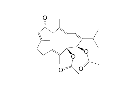 GIBBEROSENE_F;(6-R*,13-R*,14-R*,1-Z,3-E,7-E,11-E)-13,14-DIACETOXY-6-HYDROXYCEMBRA-1,3,7,11-TETRAENE