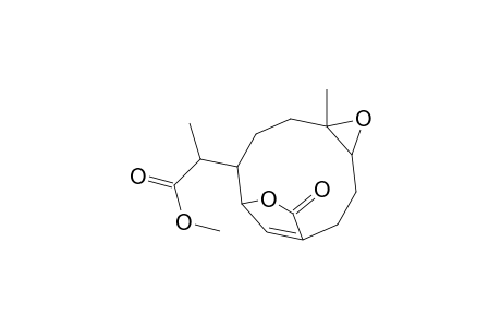 2-(1-Methoxycarbonyl-ethyl)-5-methyl-5,6-epoxy-11-oxa-bicyclo[7.2.1]dodecan-9(12)-en-10-one