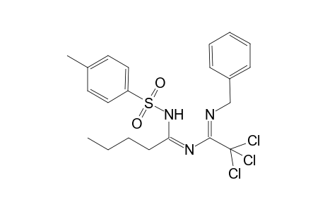 N'-1-(Benzylimino)-2,2,2-trichloroethyl)-N-tosylpentanimidamide