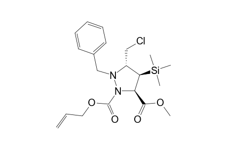 rel (3R,4S,5S)-2-(Alloxycarbonyl)-1-benzyl-5(chloromethyl)-4-(trimethylsilyl)-3-pyrazolidinecarboxylic acid methyl ester
