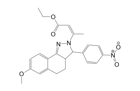 2-butenoic acid, 3-[3,3a,4,5-tetrahydro-7-methoxy-3-(4-nitrophenyl)-2H-benz[g]indazol-2-yl]-, ethyl ester, (2Z)-