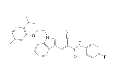 (2E)-2-cyano-N-(4-fluorophenyl)-3-{1-[2-(2-isopropyl-5-methylphenoxy)ethyl]-1H-indol-3-yl}-2-propenamide