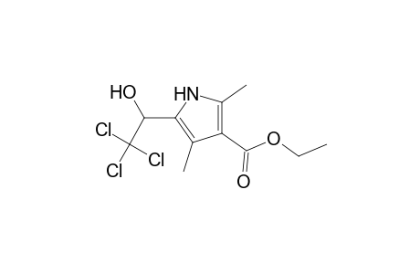 1H-Pyrrole-3-carboxylic acid, 2,4-dimethyl-5-(2,2,2-trichloro-1-hydroxyethyl)-, ethyl ester