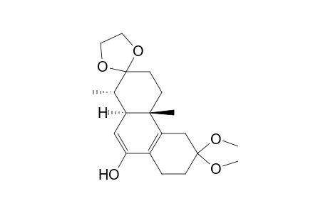 (1.alpha.,4a.beta.,10a.alpha.)-2,2-Ethylenedioxy-6,6-dimethoxy-1,4a-dimethyl-1,2,3,4,4a,5,6,7,8,10a-decahydrophenanthren-9(10H)-ol