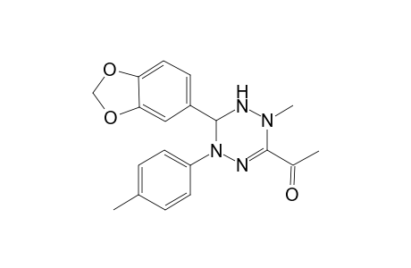 Ethanone, 1-(6-benzo[1,3]dioxol-5-yl-2-methyl-5-p-tolyl-1,2,5,6-tetrahydro-[1,2,4,5]tetrazin-3-yl)-