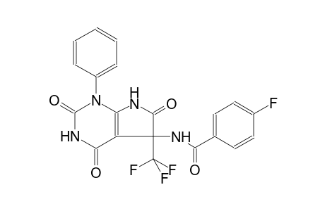 4-fluoro-N-[2,4,6-trioxo-1-phenyl-5-(trifluoromethyl)-2,3,4,5,6,7-hexahydro-1H-pyrrolo[2,3-d]pyrimidin-5-yl]benzamide