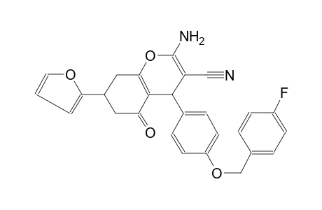4H-1-benzopyran-3-carbonitrile, 2-amino-4-[4-[(4-fluorophenyl)methoxy]phenyl]-7-(2-furanyl)-5,6,7,8-tetrahydro-5-oxo-