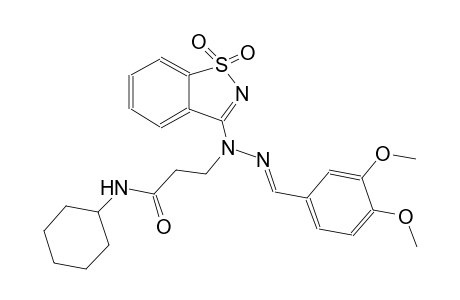 propanamide, N-cyclohexyl-3-[(2E)-2-[(3,4-dimethoxyphenyl)methylene]-1-(1,1-dioxido-1,2-benzisothiazol-3-yl)hydrazino]-