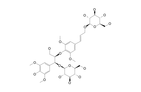 (-)-[7S,8R,(7'E)]-4-HYDROXY-3,3',5,5'-TETRAMETHOXY-8,4'-OXYNEOLIGN-7'-ENE-7,9,9'-TRIOL-7,9'-BIS-O-BETA-D-GLUCOPYRANOSIDE