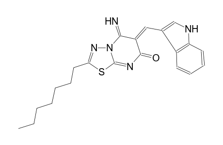 7H-[1,3,4]thiadiazolo[3,2-a]pyrimidin-7-one, 2-heptyl-5,6-dihydro-5-imino-6-(1H-indol-3-ylmethylene)-, (6Z)-