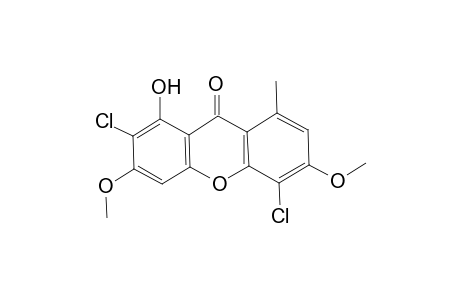 2,5-bis(chloranyl)-3,6-dimethoxy-8-methyl-1-oxidanyl-xanthen-9-one