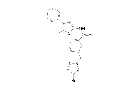 3-[(4-bromo-1H-pyrazol-1-yl)methyl]-N-(5-methyl-4-phenyl-1,3-thiazol-2-yl)benzamide