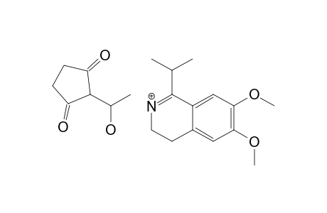 6,7-DIMETHOXY-1-ISOPROPYL-3,4-DIHYDROISOQUINOLINIUM_2-ACETYLCYCLOPENTANE-1,3-DIONATE