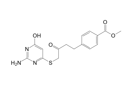 4-[2-Amino-4(3H)-oxopyrimidin-6-yl]thio-4-(4-carbomethoxyphenyl)-2-butanone