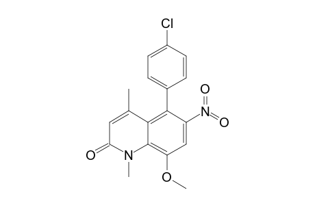 5-(4-CHLOROPHENYL)-8-METHOXY-1,4-DIMETHYL-6-NITRO-QUINOLIN-2(1H)-ONE
