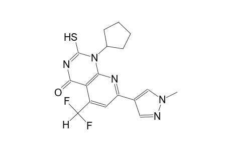pyrido[2,3-d]pyrimidin-4(1H)-one, 1-cyclopentyl-5-(difluoromethyl)-2-mercapto-7-(1-methyl-1H-pyrazol-4-yl)-