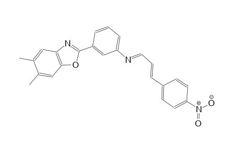 3-(5,6-dimethyl-1,3-benzoxazol-2-yl)-N-[(E,2E)-3-(4-nitrophenyl)-2-propenylidene]aniline