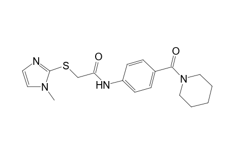 2-[(1-methyl-1H-imidazol-2-yl)sulfanyl]-N-[4-(piperidin-1-ylcarbonyl)phenyl]acetamide