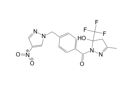3-methyl-1-{4-[(4-nitro-1H-pyrazol-1-yl)methyl]benzoyl}-5-(trifluoromethyl)-4,5-dihydro-1H-pyrazol-5-ol