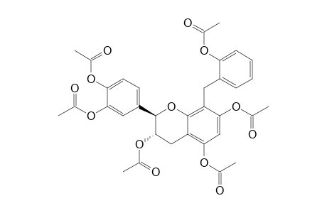 2H-1-Benzopyran-3,5,7-triol, 8-[[2-(acetyloxy)phenyl]methyl]-2-[3,4-bis(acetyloxy)phenyl]-3,4-dihydro-, triacetate, (2R-trans)-