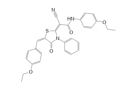 (2E)-2-cyano-2-[(5E)-5-(4-ethoxybenzylidene)-4-oxo-3-phenyl-1,3-thiazolidin-2-ylidene]-N-(4-ethoxyphenyl)ethanamide