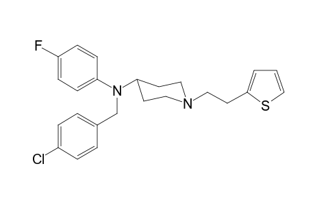N-(4-Chlorobenzyl)-N-(4-fluorophenyl)-1-[2-(thiophen-2-yl)ethyl]piperidin-4-amine