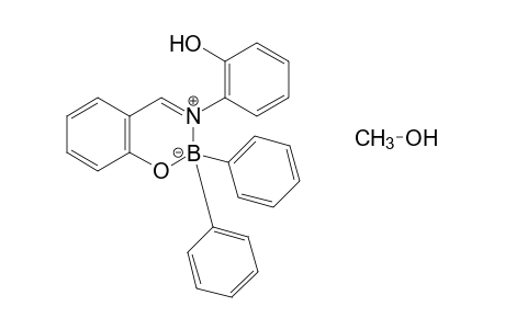 diphenyl{o-[N-(o-hydroxyphenyl)formimidoyl]phenolato}boron, compound with methanol(1.1)