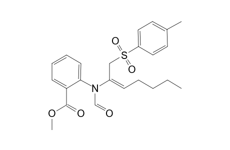 2-[N-Formyl-N-(2-carbomethoxyphenyl)amido]-1-tosylhept-2-ene