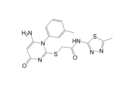 2-{[6-amino-1-(3-methylphenyl)-4-oxo-1,4-dihydro-2-pyrimidinyl]sulfanyl}-N-(5-methyl-1,3,4-thiadiazol-2-yl)acetamide