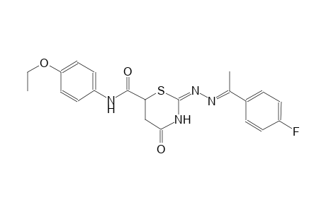 (2E)-N-(4-ethoxyphenyl)-2-{(2E)-2-[1-(4-fluorophenyl)ethylidene]hydrazono}-4-oxo-1,3-thiazinane-6-carboxamide