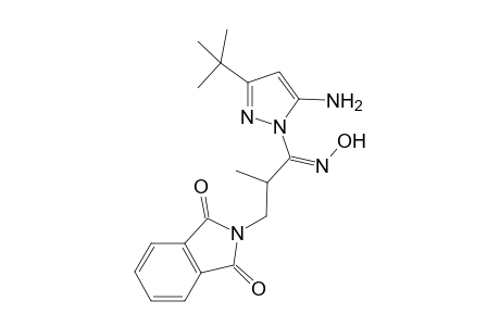 5-Amino-1-[1'-hydroxyimino-2'-methyl-3'-phthalimidopropyl)]-3-(t-butyl)-1H-pyrazole