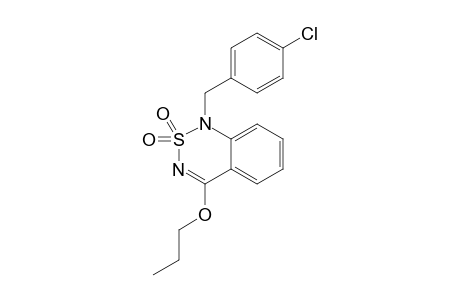 1-[(4-CHLOROPHENYL)METHYL]-4-(PROPYLOXY)-2,1,3-BENZOTHIADIAZINE-2,2-DIOXIDE