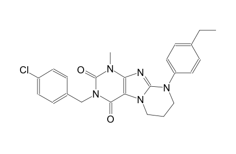 3-(4-chlorobenzyl)-9-(4-ethylphenyl)-1-methyl-6,7,8,9-tetrahydropyrimido[2,1-f]purine-2,4(1H,3H)-dione